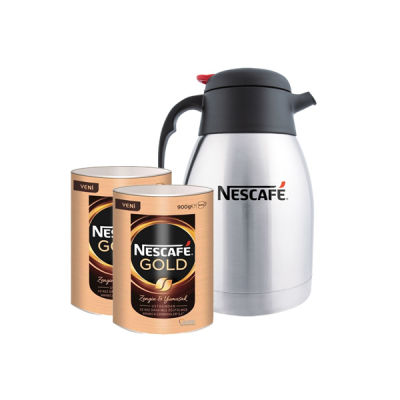 Set 2 Adet Nescafe Gold Eko Paket 900 gr Termos Hediyeli