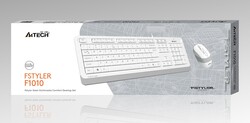 A4 Tech F1010 Q Usb Beyaz Fn-Mm Klv+Optik Mouse Set - Thumbnail