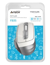 A4 Tech Fb35 Beyaz Bluetooth+2.4G Nano Kablosuz Optik 2000 Dpi Mouse - Thumbnail