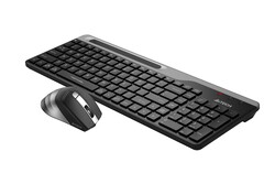 A4 Tech Fstyler FB2535C Gri Bluetooth+2.4G Nano Fn Multimedya Klavye Şarjlı Mouse Set - Thumbnail
