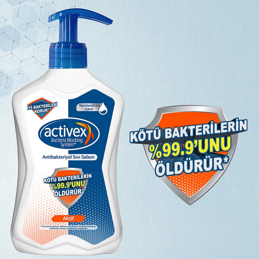 Activex Sıvı Sabun Antibakteriyel 500ml Pompalı - Thumbnail