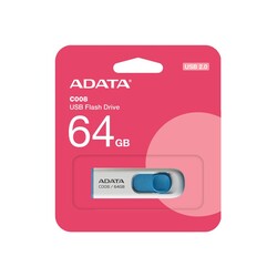 Adata C008-64GB 64GB USB2.0 Classic (White + Blue) Flash Bellek - Thumbnail