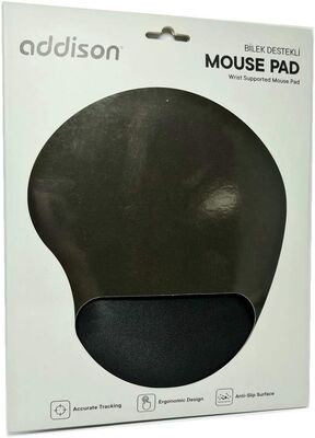 Addison 300521 Bileklik Destekli Siyah Mouse Pad