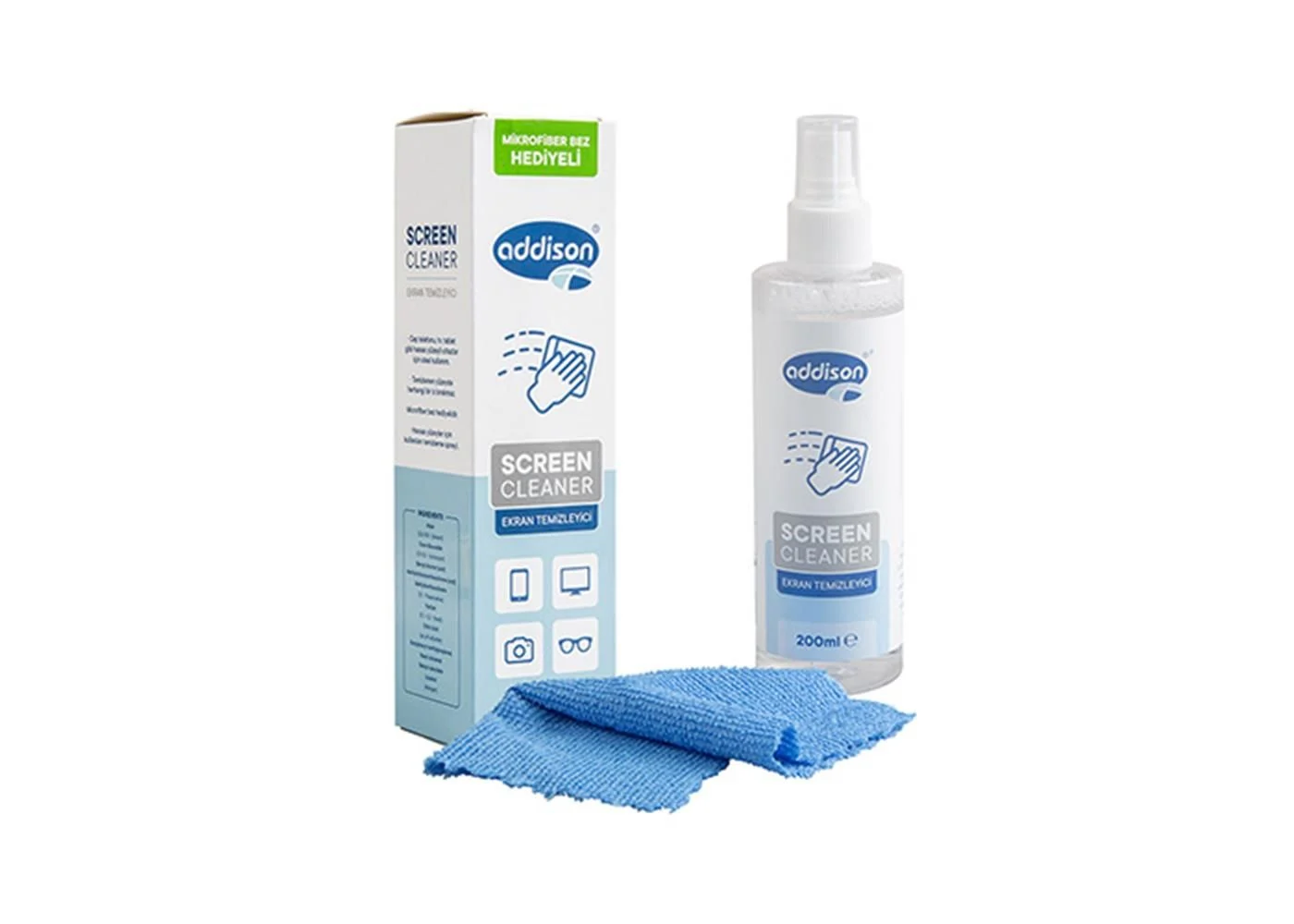 Addison Lcd Ekran Temizleme Spreyi 200ml + Bez 300870