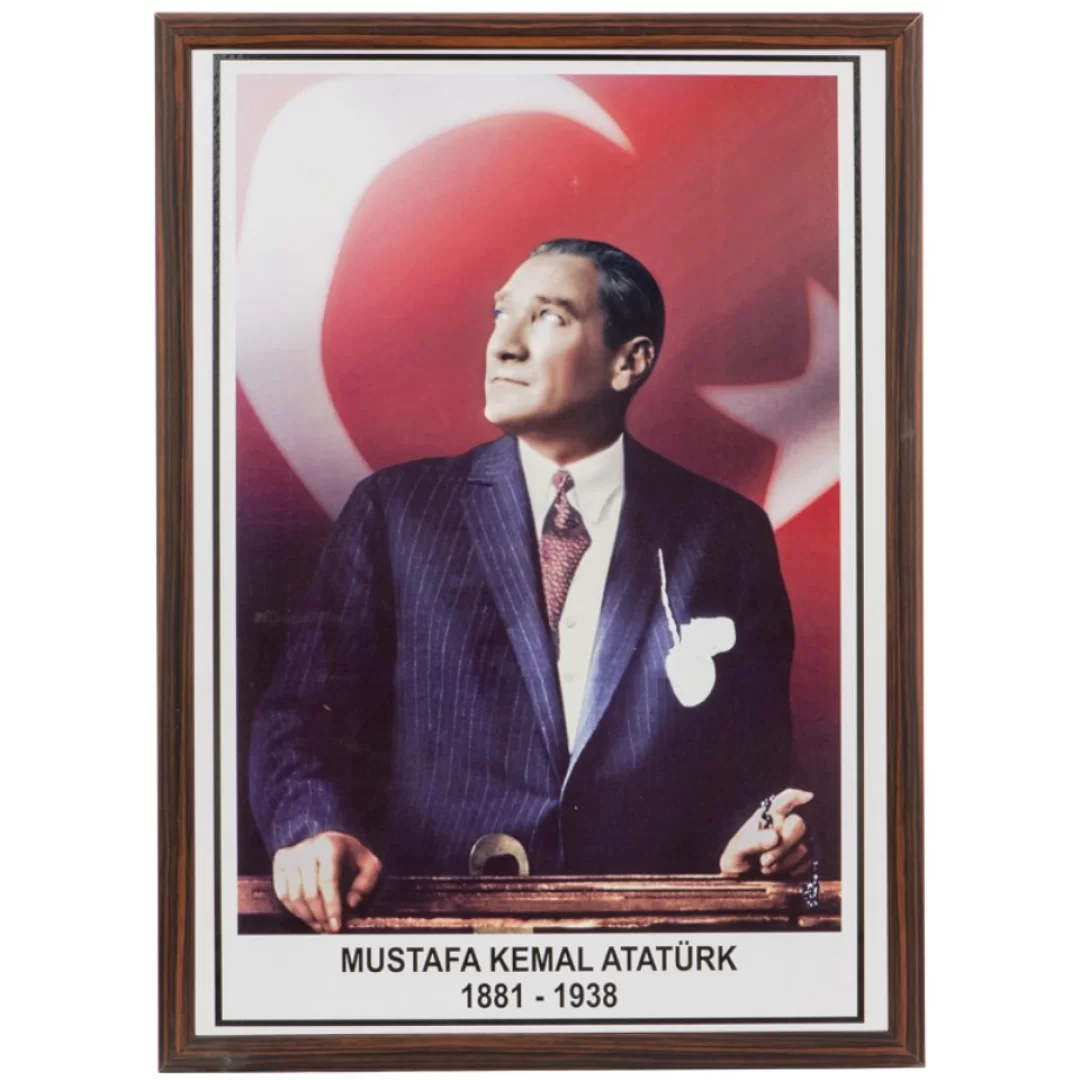 Akyazı - Akyazı Ahşap Çerçeve Atatürk Portresi 50x70 0949