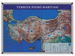 Akyazı - Akyazı Dünya Fiziki Haritası 70x100