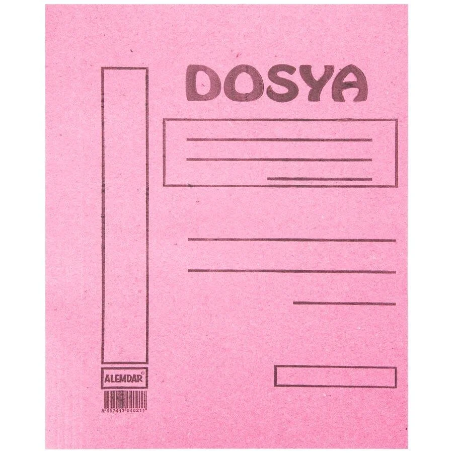Alemdar Telli Karton Dosya Tam Kapak Pembe 50 li