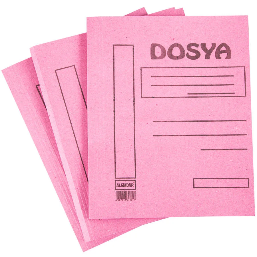 Alemdar Telli Karton Dosya Tam Kapak Pembe 50 li