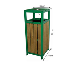Arı Metal - Arı Metal Çöp Kovası Ahşap Kare Küllüklü 90cm 2115