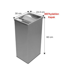Arı Metal - Arı Metal Çöp Kovası Dikdörtgen Çatı Kapaklı Küllüklü Paslanmaz Orta Boy 1381 Arı Metal - Arı Metal Çöp Kovası Dikdörtgen Çatı Kapaklı Küllüklü Paslanmaz Orta Boy 1381
