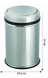 Arı Metal - Arı Metal Çöp Kovası Döner Kapaklı Paslanmaz 8 lt 7916
