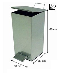 Arı Metal - Arı Metal Çöp Kovası Endüstriyel Kare Pedallı 54lt 1081 Arı Metal - Arı Metal Çöp Kovası Endüstriyel Kare Pedallı 54lt 1081
