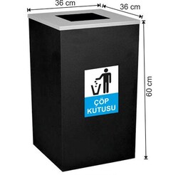 Arı Metal - Arı Metal Çöp Kovası Kare Boyalı Büyük Boy 1395
