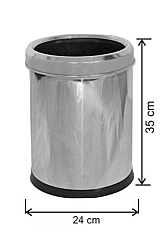 Arı Metal Çöp Kovası Paslanmaz Çemberli 12 lt 1434