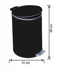 Arı Metal - Arı Metal Pedallı Çöp Kovası Mat Siyah 25lt 1100 Arı Metal - Arı Metal Pedallı Çöp Kovası Mat Siyah 25lt 1100