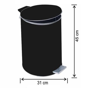 Arı Metal Pedallı Çöp Kovası Mat Siyah 35lt 1098