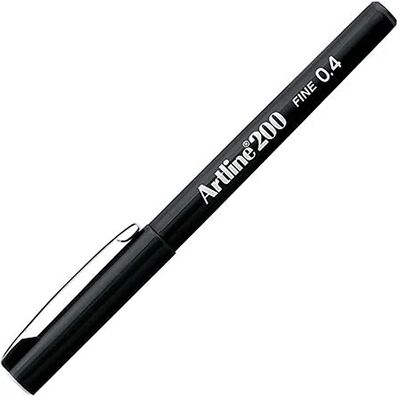 Artline Fine Keçe Uçlu Yazı Kalemi Uç 0.4mm 200N Siyah