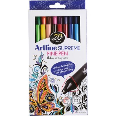 Artline Supreme Fine Pen Assorted Box 20 Renk