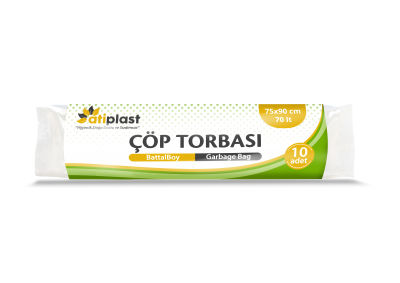 Atiplast Çöp Torbası Battal 75x90 Siyah 300gr 10lu