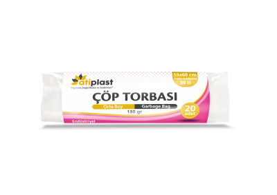 Atiplast Çöp Torbası Endüstriyel Orta Boy 55x60 Siyah 150gr 20 li