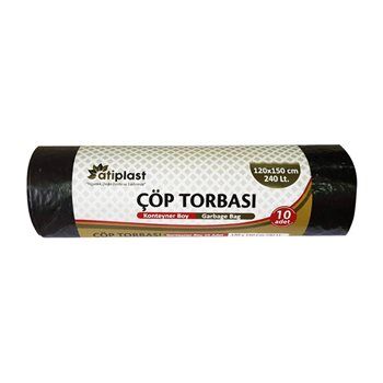 Atiplast Çöp Torbası Konteyner 120x150 Siyah 1000gr 10 lu - 1