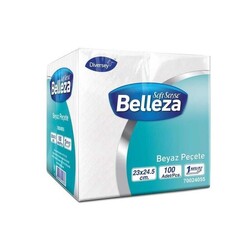 Belleza - Belleza Peçete Beyaz 23x24,5cm 100 lü Belleza - Belleza Peçete Beyaz 23x24,5cm 100 lü