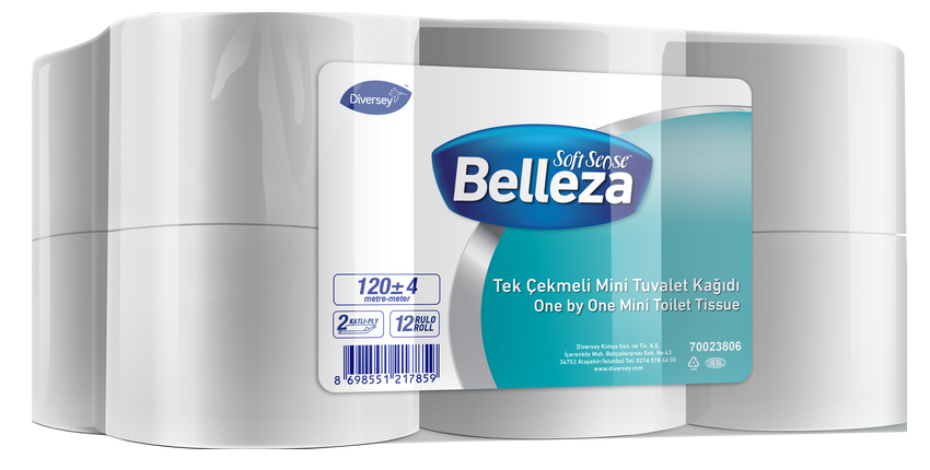 Belleza Tuvalet Kağıdı Tek Çekmeli Mini 120m 12 Li