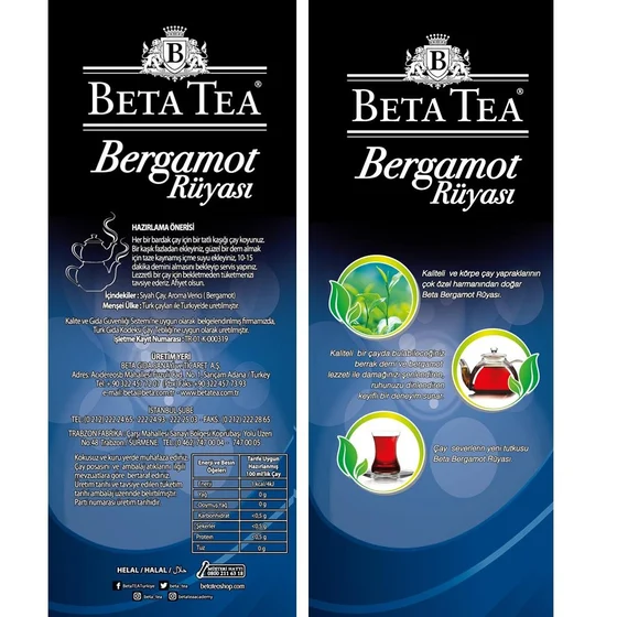 Beta Dökme Çay Bergamot Rüyası Türk Çayı 500 gr - Thumbnail