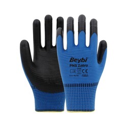 Beybi - Beybi Eldiven Nitril İşçi Mavi-Siyah PN5 Zebra