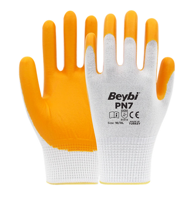 Beybi Eldiven Nitril İşçi PN7 No:9 Sarı-Beyaz