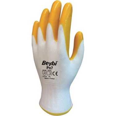 Beybi Eldiven Nitril İşçi Sarı-beyaz Pn7