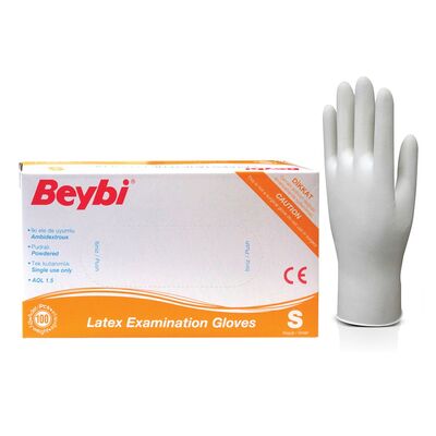 Beybi Latex Muayene Eldiveni Pudralı S 100lü