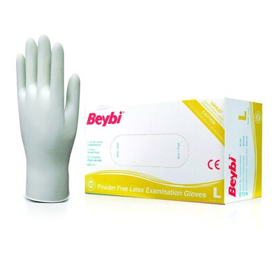 Beybi Latex Muayene Eldiveni Pudrasız L 100lü