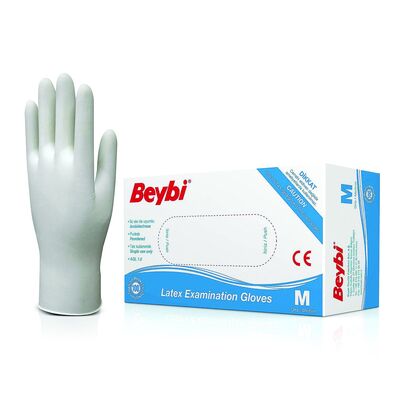 Beybi Latex Muayene Eldiveni Pudralı M 100lü