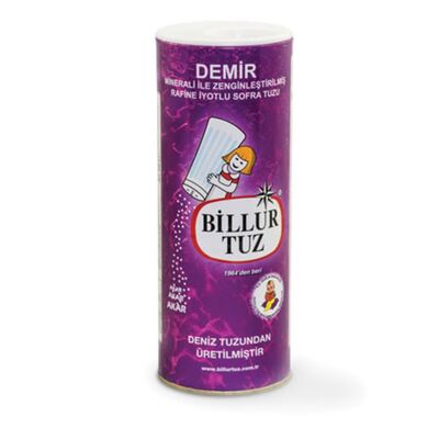 Billur Tuz Sofra Demir Mineralli İyotlu 500gr