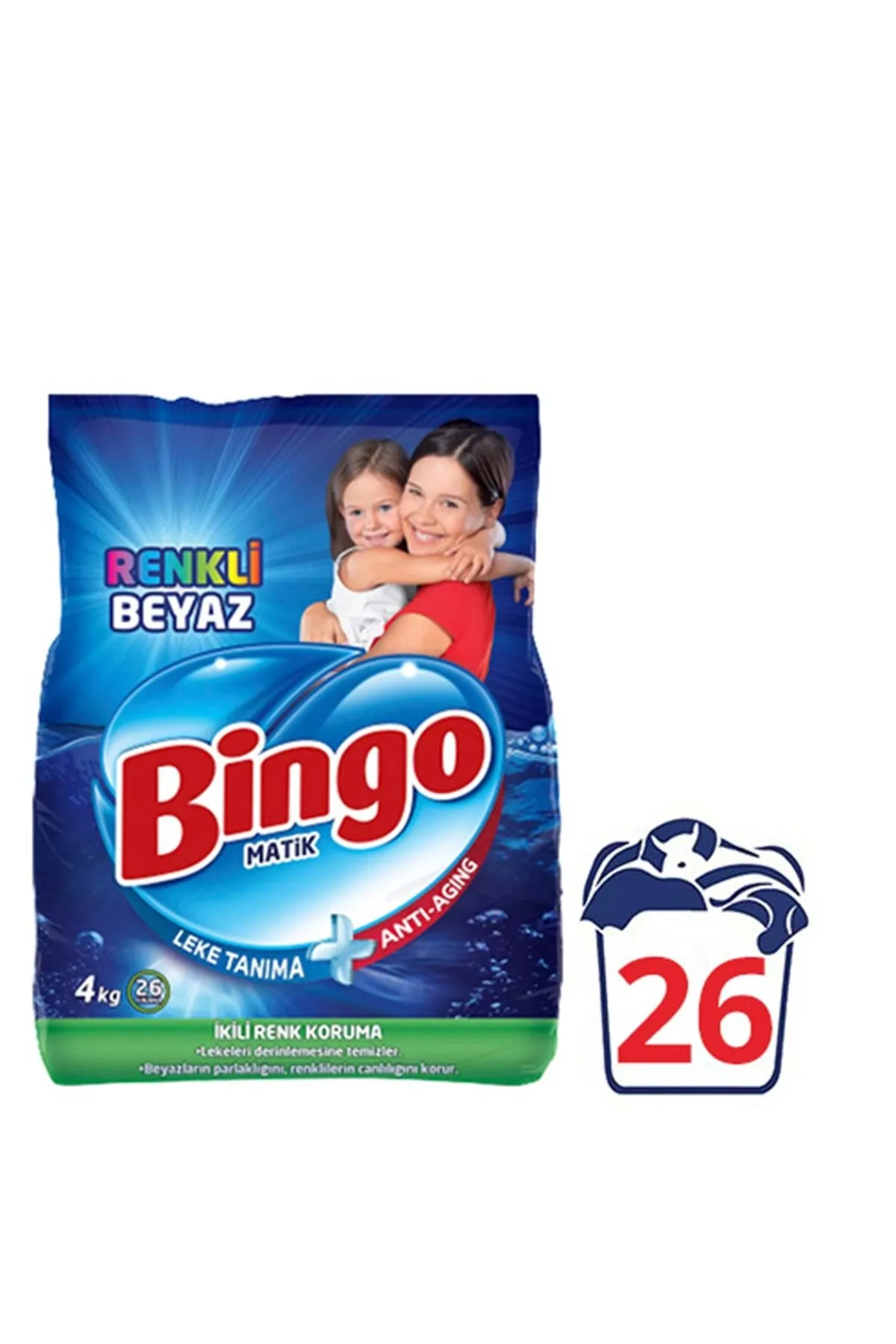 Bingo Çamaşır Deterjanı 4 kg Renkli - Beyaz