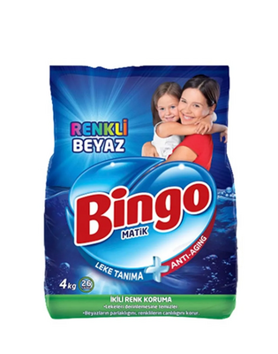 Bingo Çamaşır Deterjanı 4 kg Renkli - Beyaz