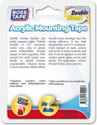 Boss Tape Çift Taraflı Silikonize Bant 18mmx2mm BT-01001 - Thumbnail