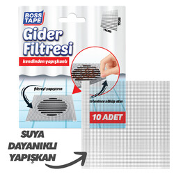 Boss Tape Gider Filtresi 10lu Banyo Küvet Duşakabin Gider Süzgeci Bt-03033 - Thumbnail
