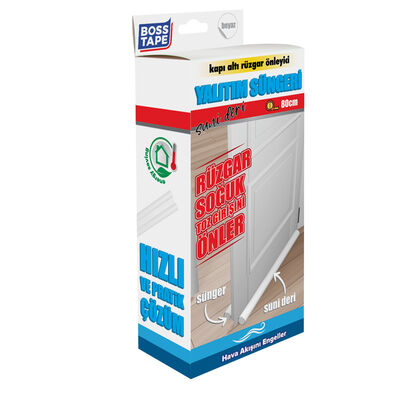 Boss Tape Kapı Altı Yalıtım Süngeri Suni Deri 80 cm Beyaz BT-04022