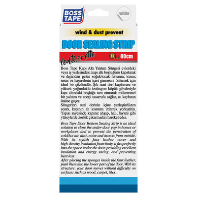 Boss Tape Kapı Altı Yalıtım Süngeri Suni Deri 80 cm Beyaz BT-04022