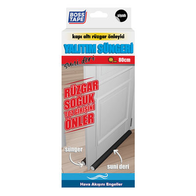 Boss Tape Kapı Altı Yalıtım Süngeri Suni Deri 80 cm Siyah BT-04024