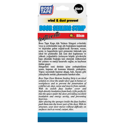 Boss Tape Kapı Altı Yalıtım Süngeri Suni Deri 80 cm Siyah BT-04024