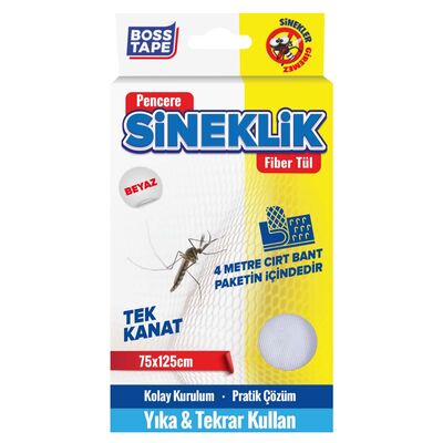 Boss Tape Sineklik Beyaz Cırt Bantlı 75x125 cm BT-04001