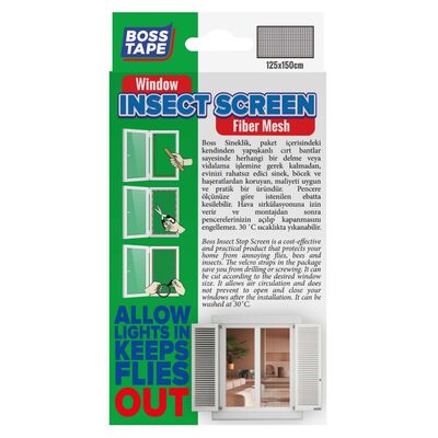Boss Tape Sineklik Beyaz Cırt Bantlı 125x150 cm BT-04002