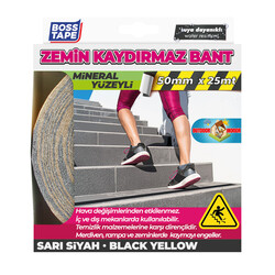 Boss - Boss Tape Yer İşaretleme İkaz Bandı 50mmx25m Sarı/Siyah Çizgili BT-10006