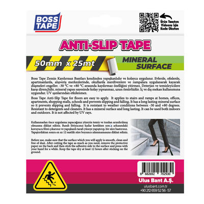 Boss Tape Yer İşaretleme İkaz Bandı 50mmx25m Sarı/Siyah Çizgili BT-10006