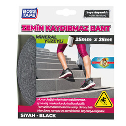 Boss - Boss Tape Zemin Merdiven Kaydırmaz Bant 25mmx25mt Siyah BT-10001