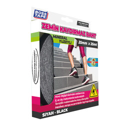 Boss Tape Zemin Merdiven Kaydırmaz Bant 25mmx25mt Siyah BT-10001 - Thumbnail