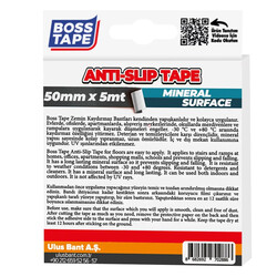 Boss Tape Zemin Merdiven Kaydırmaz Bant 50mmx5mt Siyah BT-10004 - Thumbnail